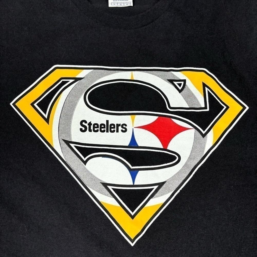 Pittsburgh Steelers Shrit Mens Large NFL Football Game Day Tee Spellout Casual - Picture 2 of 5